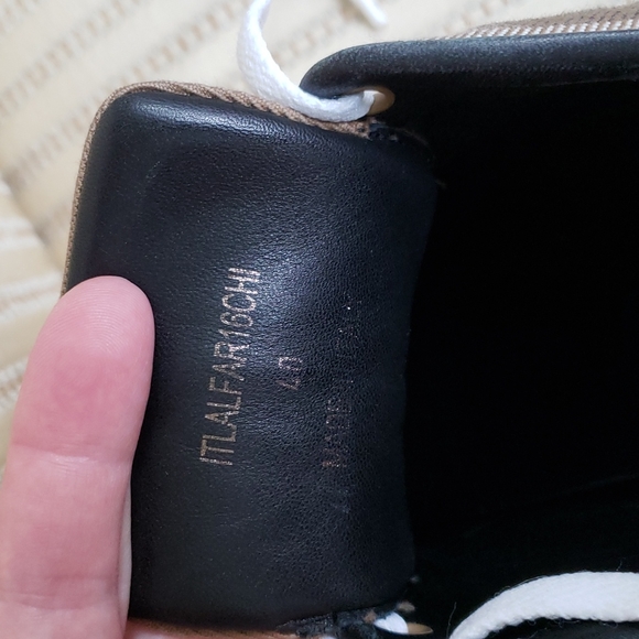 BURBERRY CHECK PLAID CANVAS SNEAKERS - Picture 6 of 7